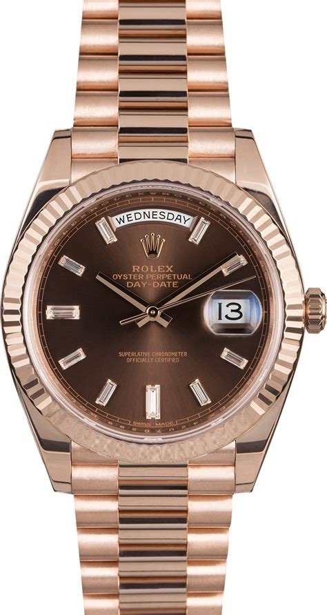 used rose gold rolex watch|rolex rose gold 40mm president.